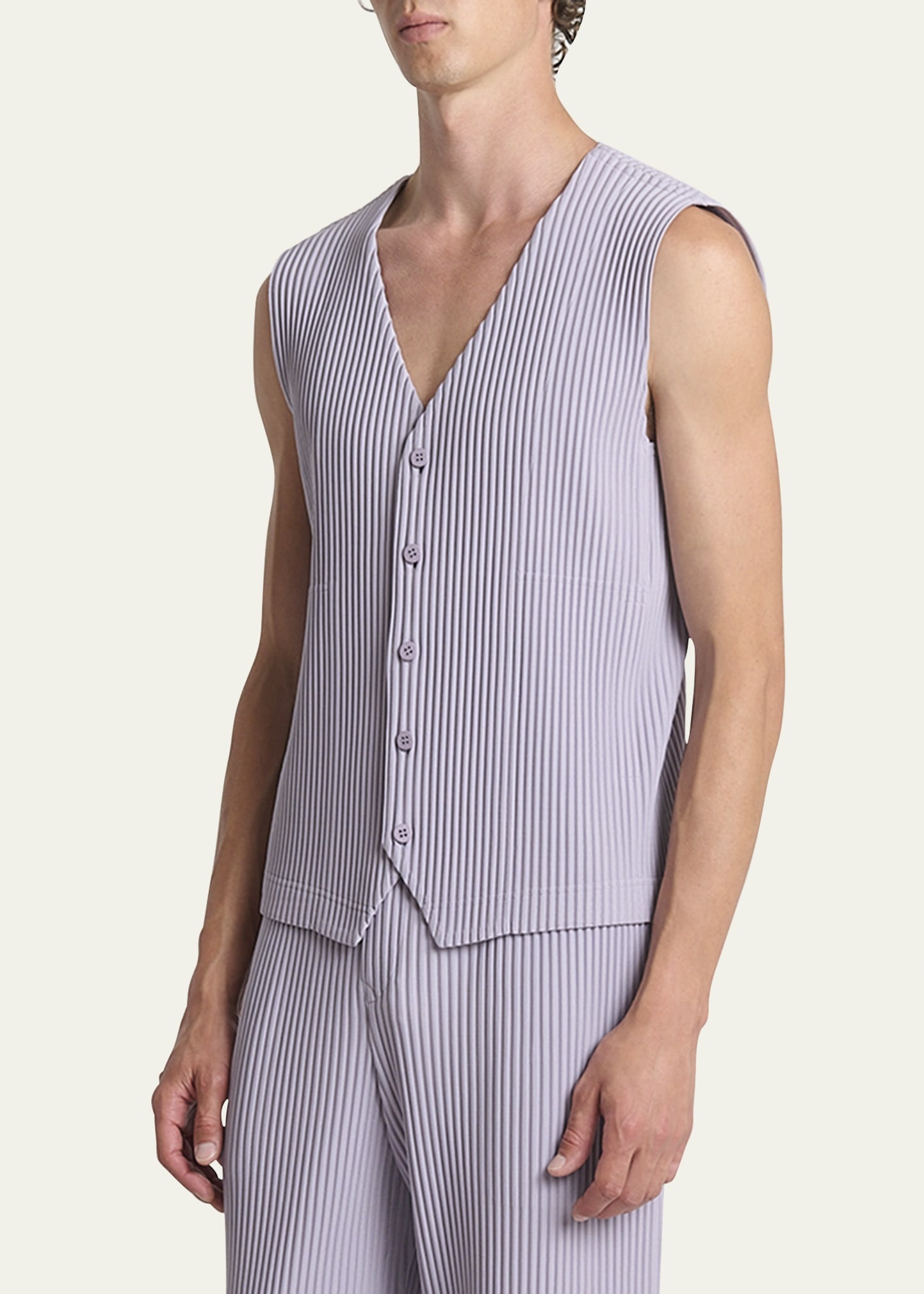 Men's Tailored Pleats Vest - 4