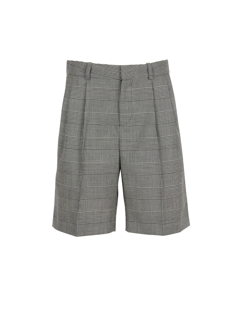 Darted shorts in Prince of Wales jacquard 1
