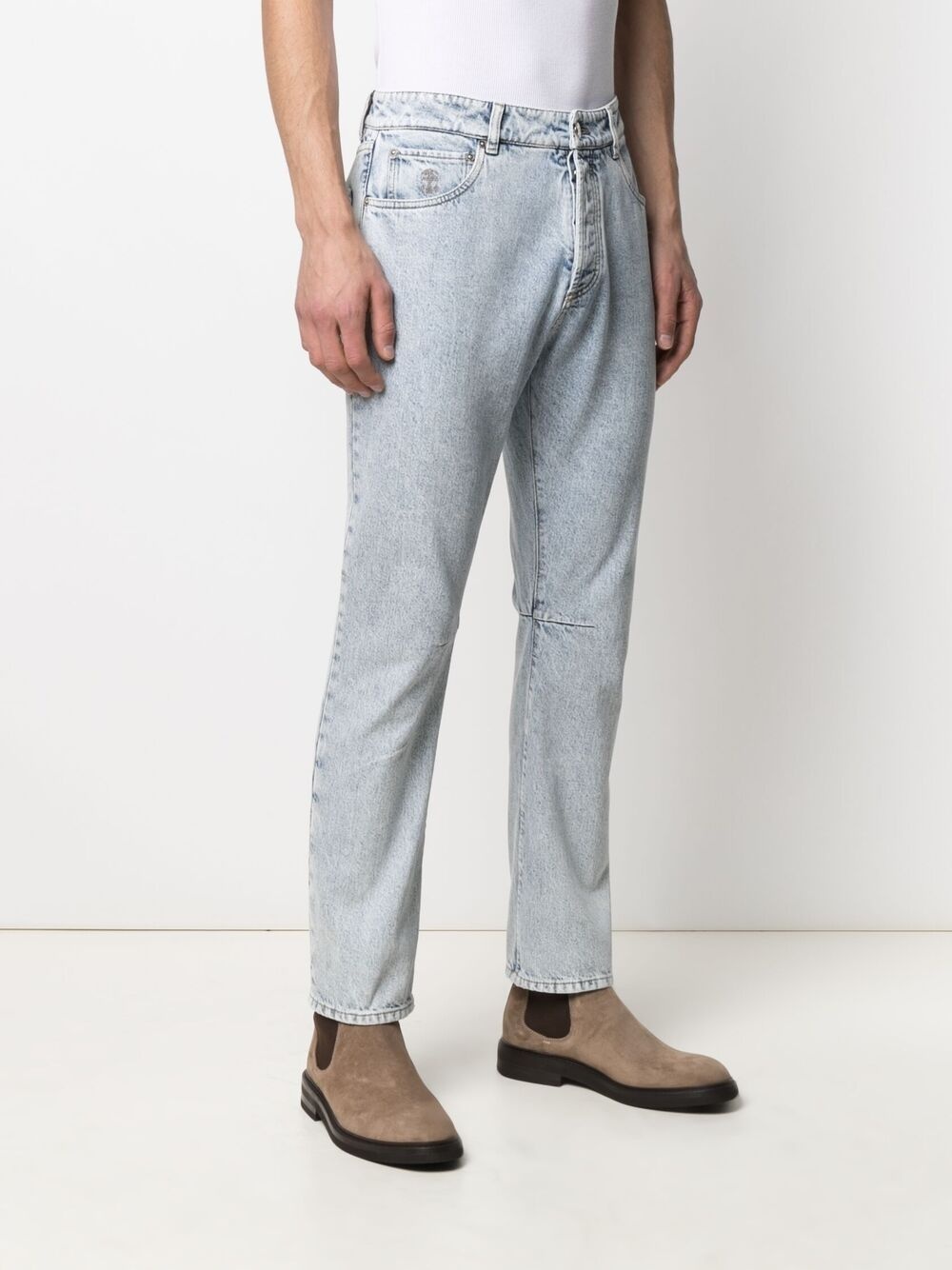 stonewashed straight-leg jeans - 3