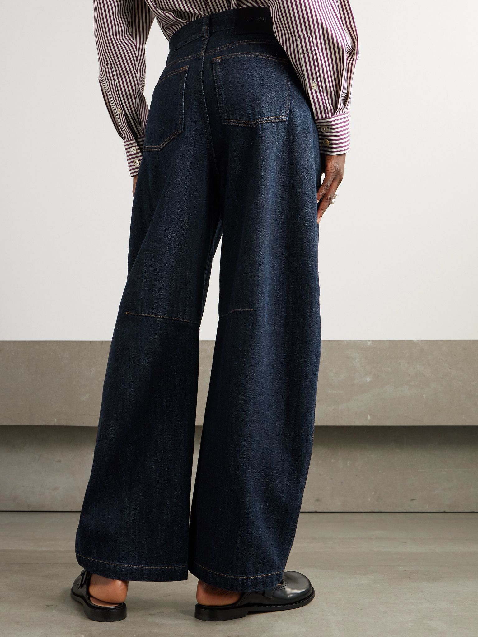 High-rise barrel-leg jeans Indigo - 4