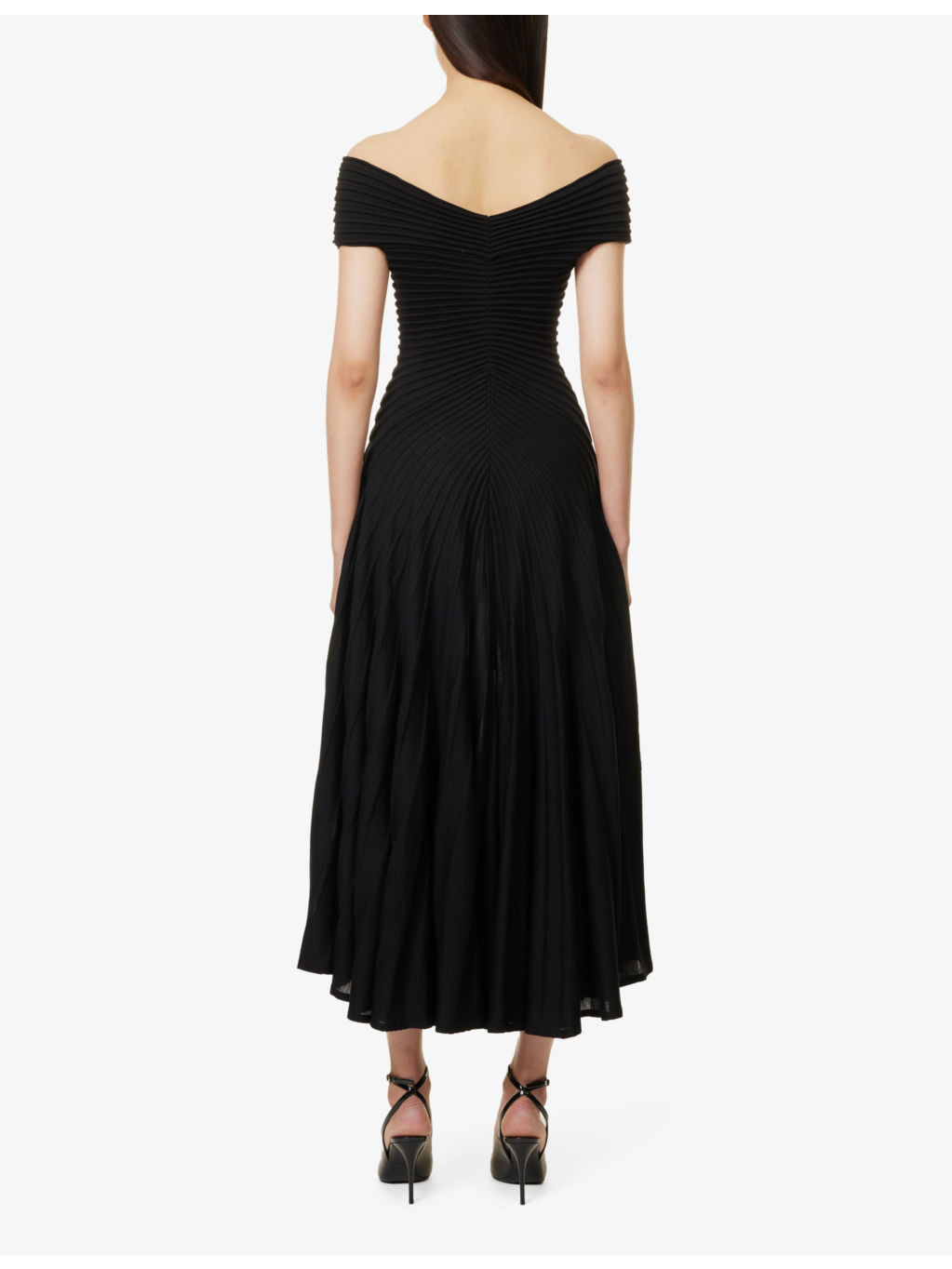 V-neck sleeveless wool knitted maxi dress - 4