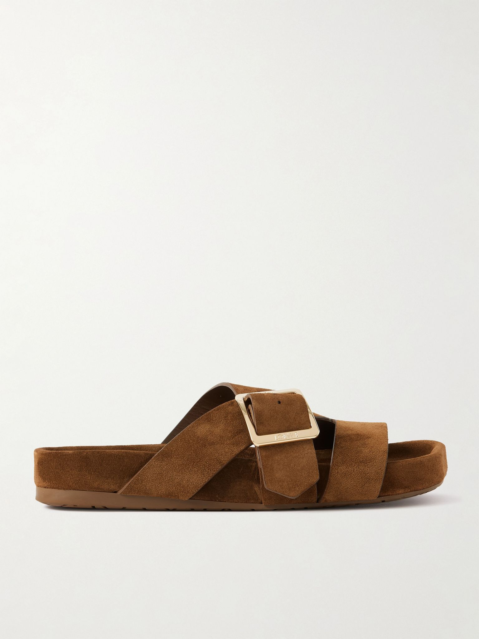 Ease buckled suede slides Brown - 1