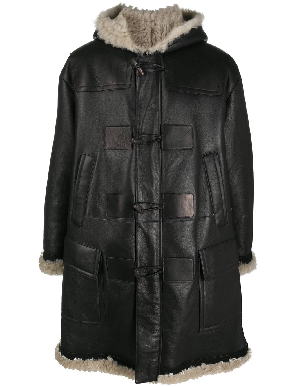 shearling-lined duffle coat - 1