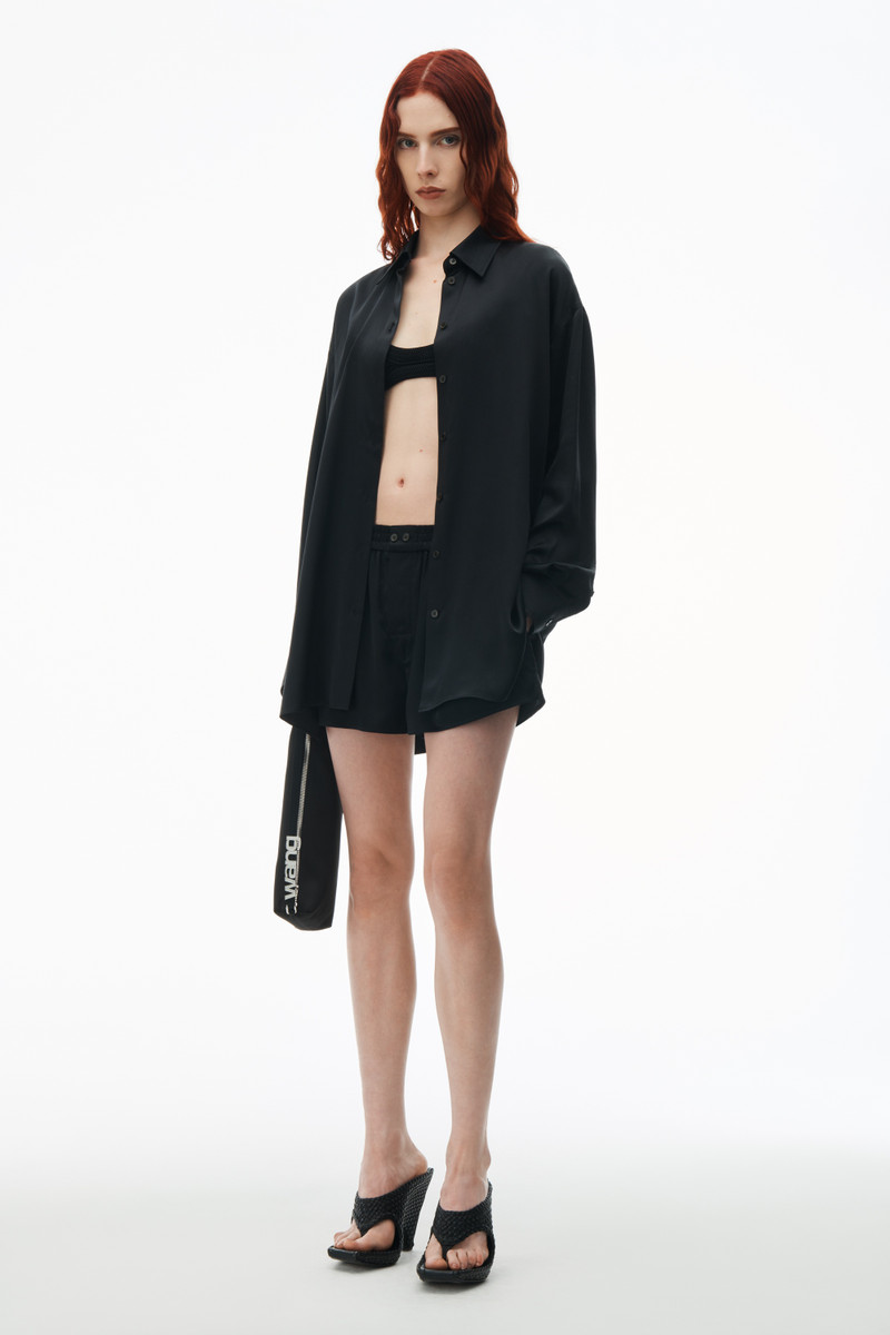 Alexander Wang Logo Cutout Shirt in Silk Charmeuse outlook