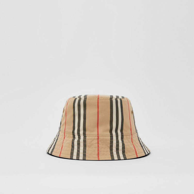 Reversible Icon Stripe Cotton Bucket Hat 1