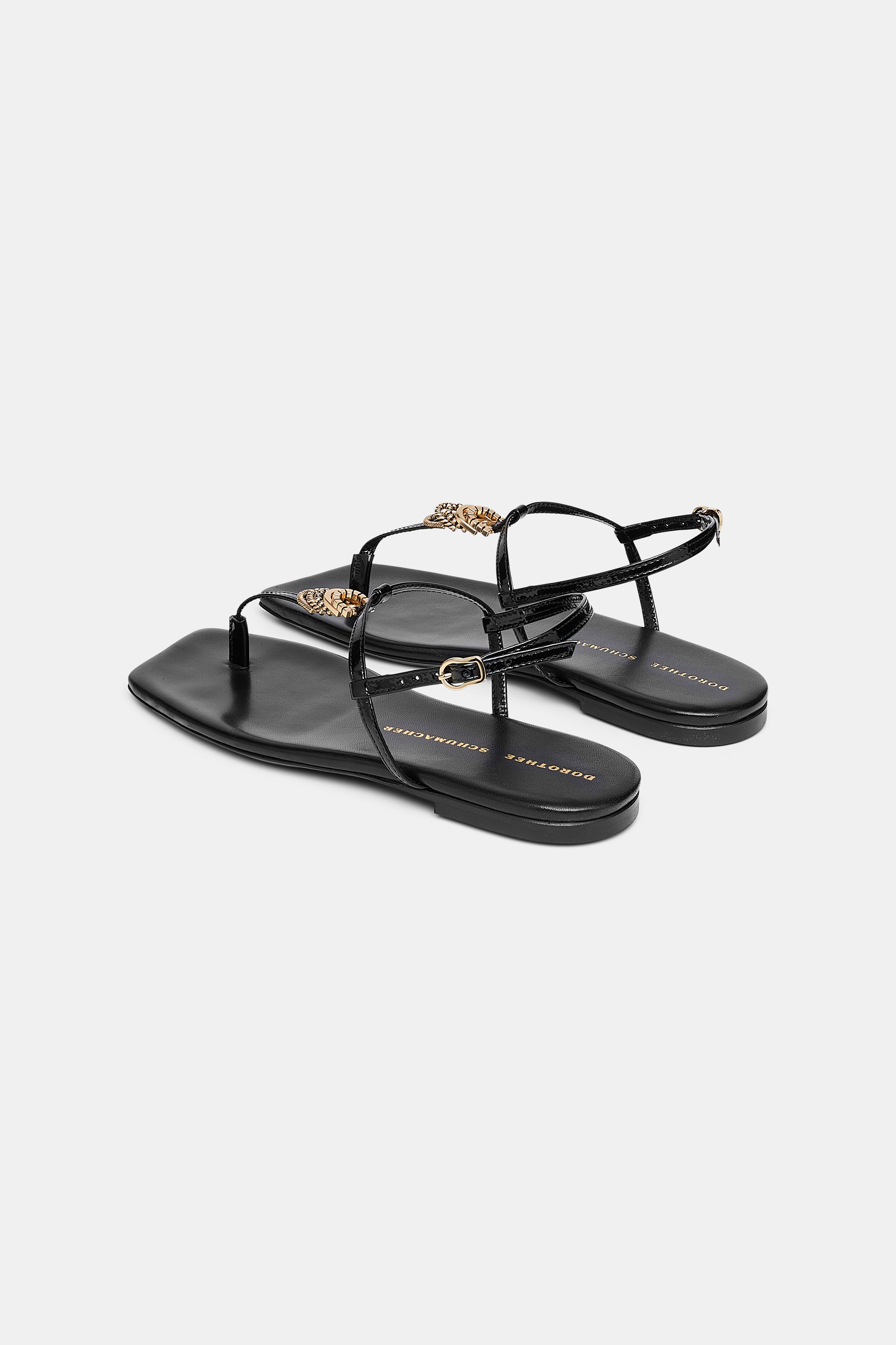 GLOSSY SHINE  D-Ring toe post sandal - 7