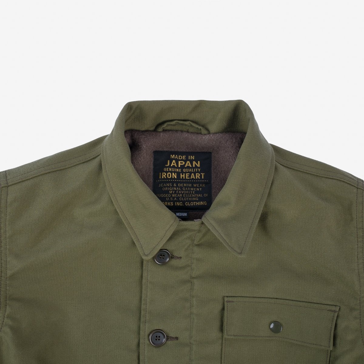IHM-40-GRN Whipcord A2 Deck Jacket - Olive Drab Green - 9