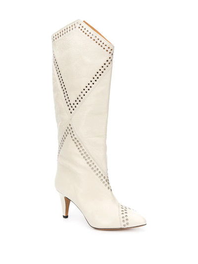 Isabel Marant Lahia eyelet embellished calf-high boots outlook