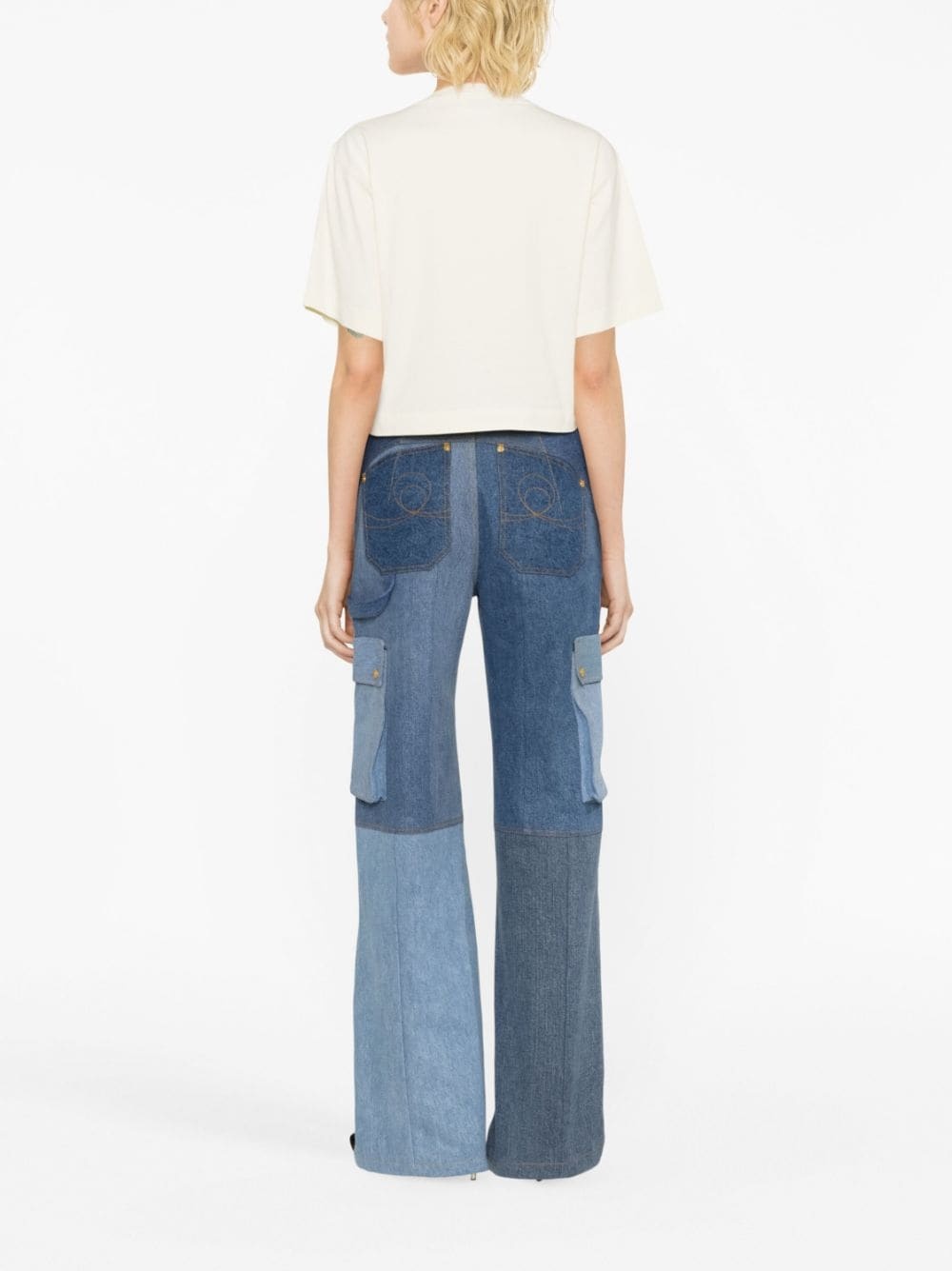 Arrows-motif embellished cropped T-shirt - 4