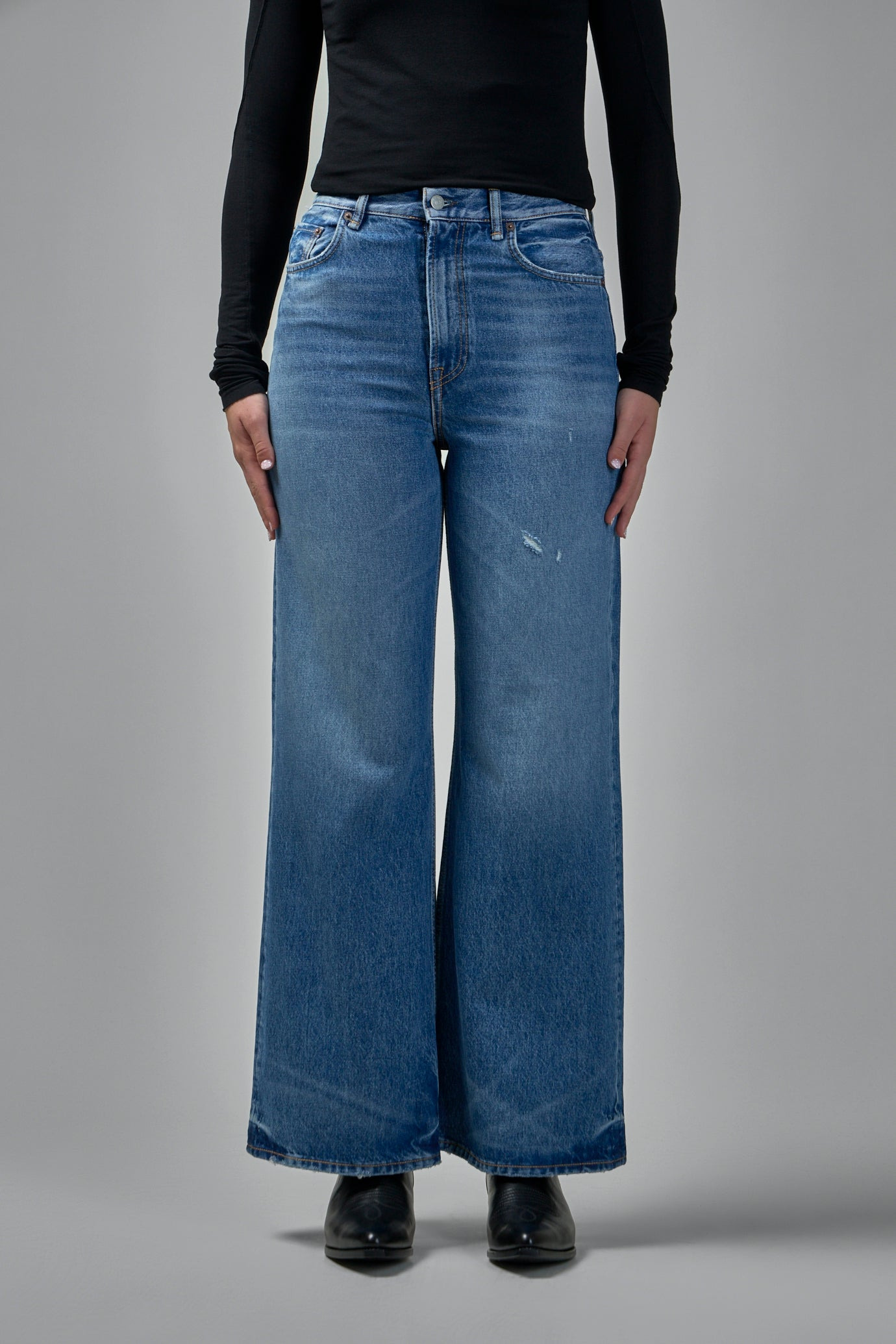 Regular Fit High Waist Wide Leg Jeans - 2