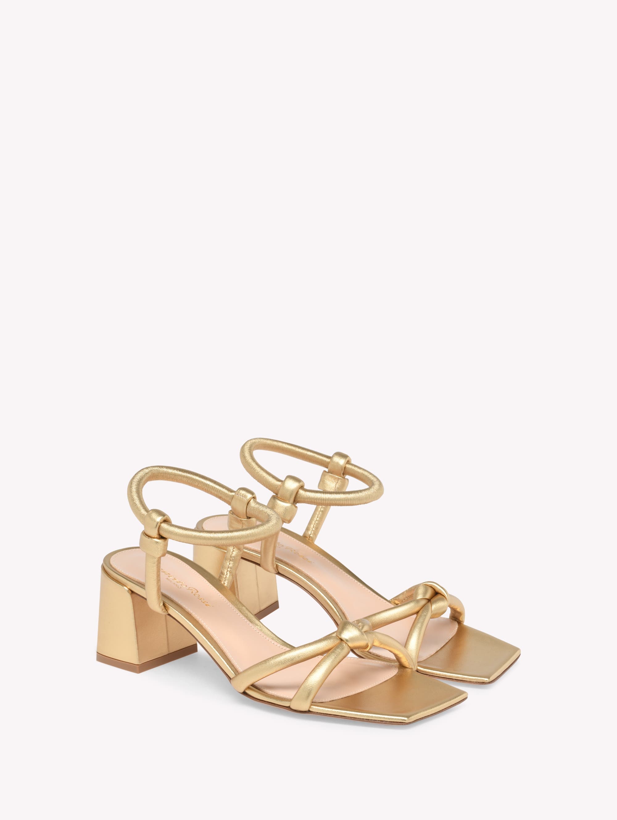 Gianvito Rossi Juno 55 Sandals in Metallic Gold at Nordstrom - 2