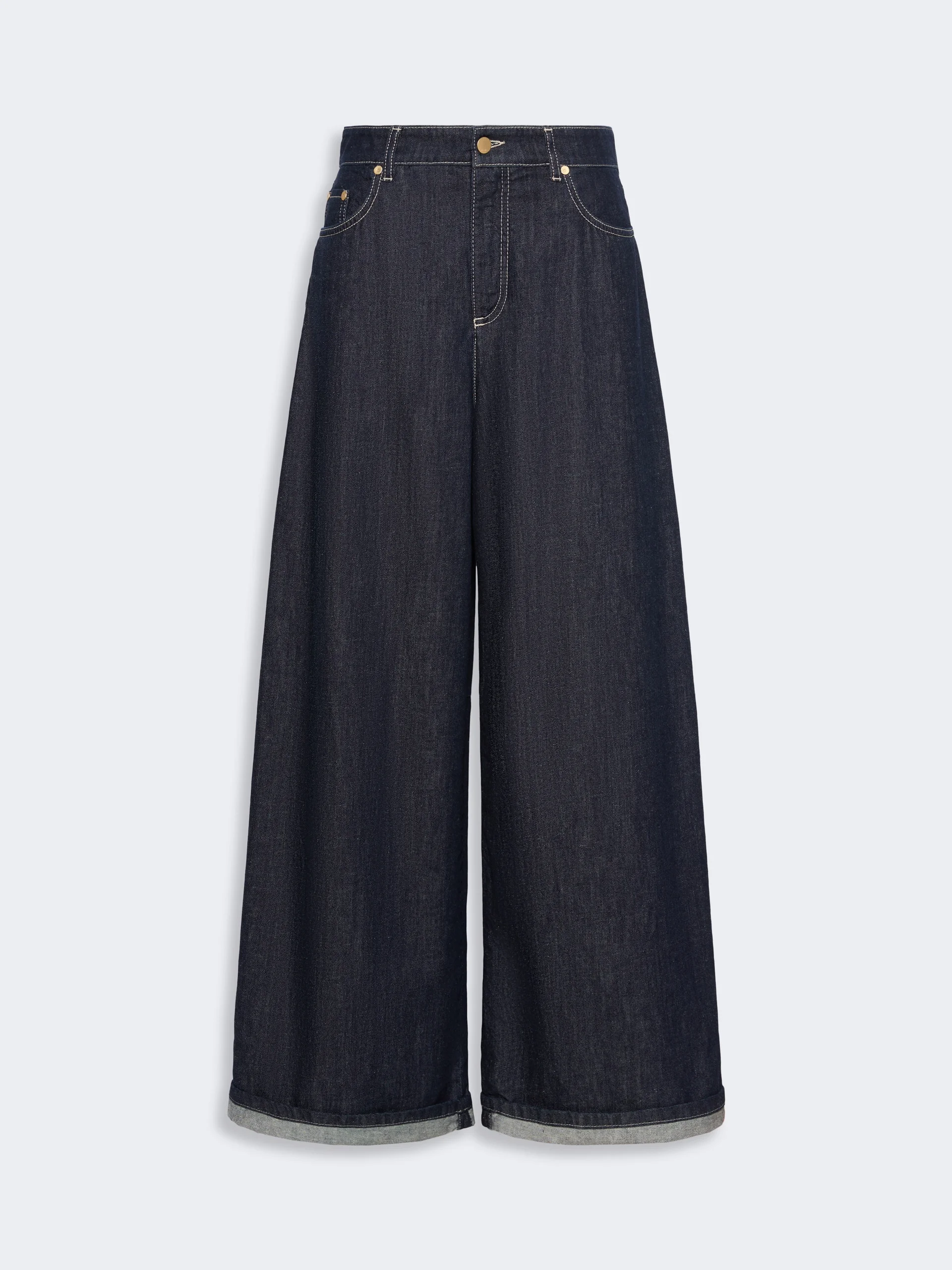 OCCHIO Cotton denim wide-leg jeans - ULTRAMARINE - 1