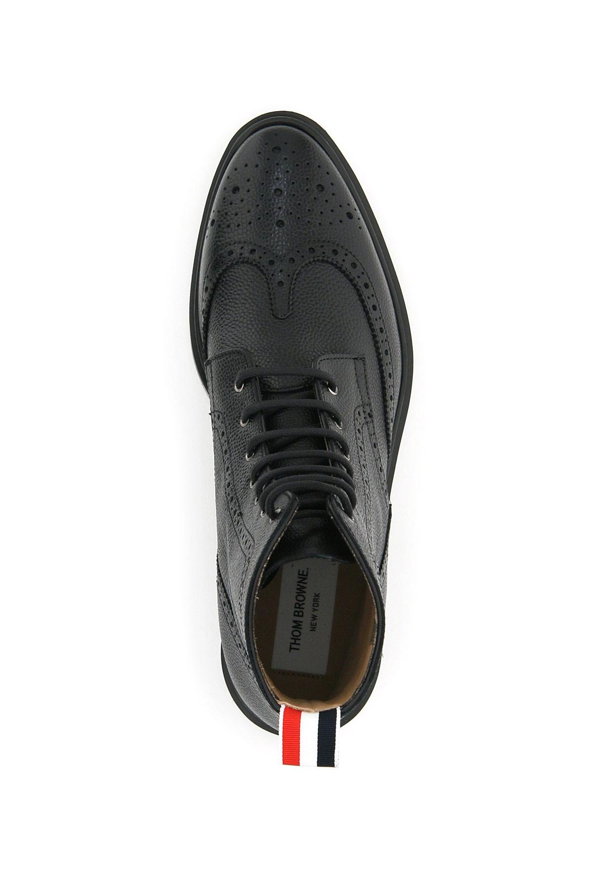 THOM BROWNE - WINGTIP BROGUE ANKLE BOOTS - 4