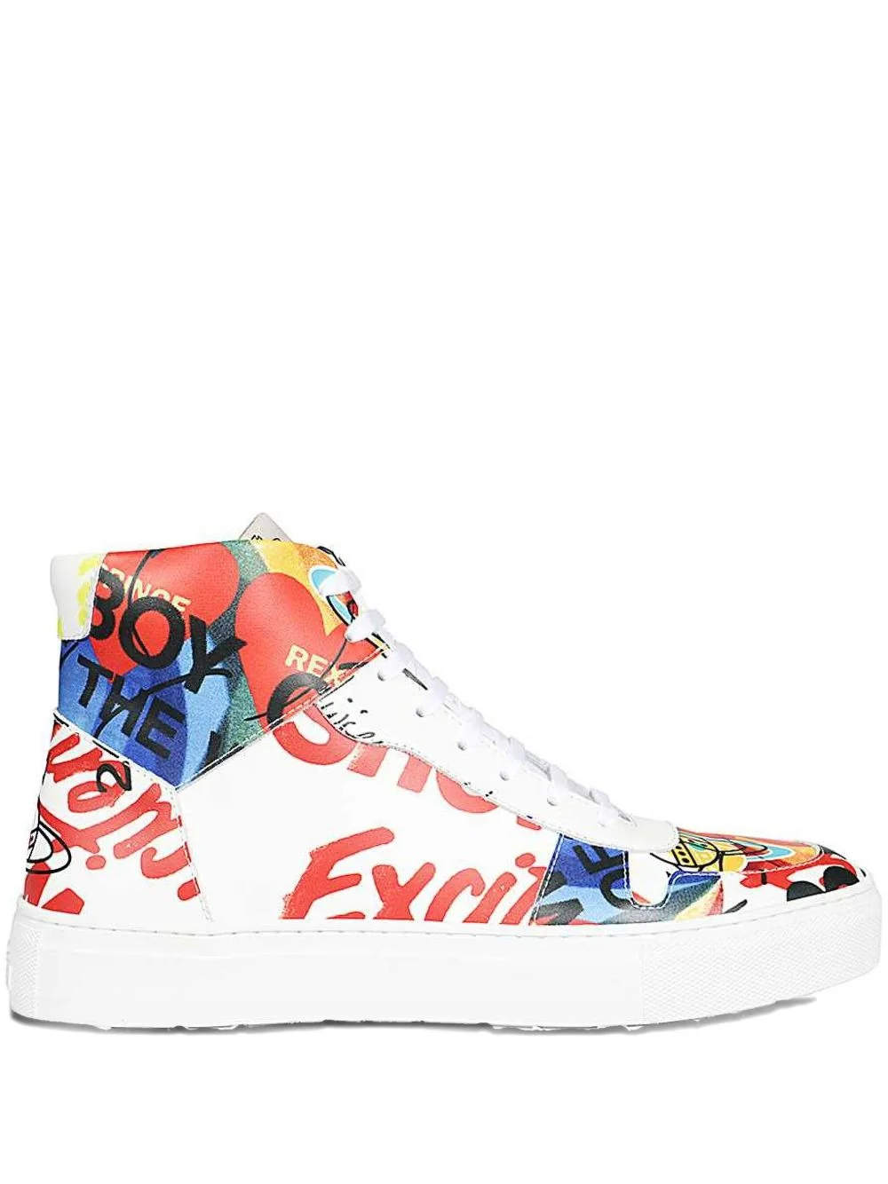 high-top graphic-print sneakers - 1