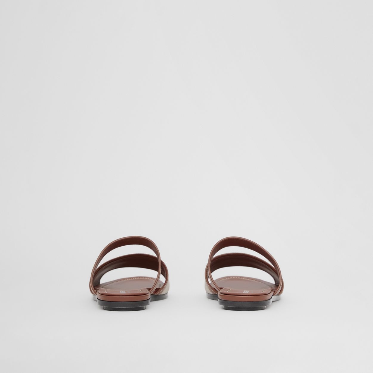 Logo Print Canvas and Leather Sandals - 5