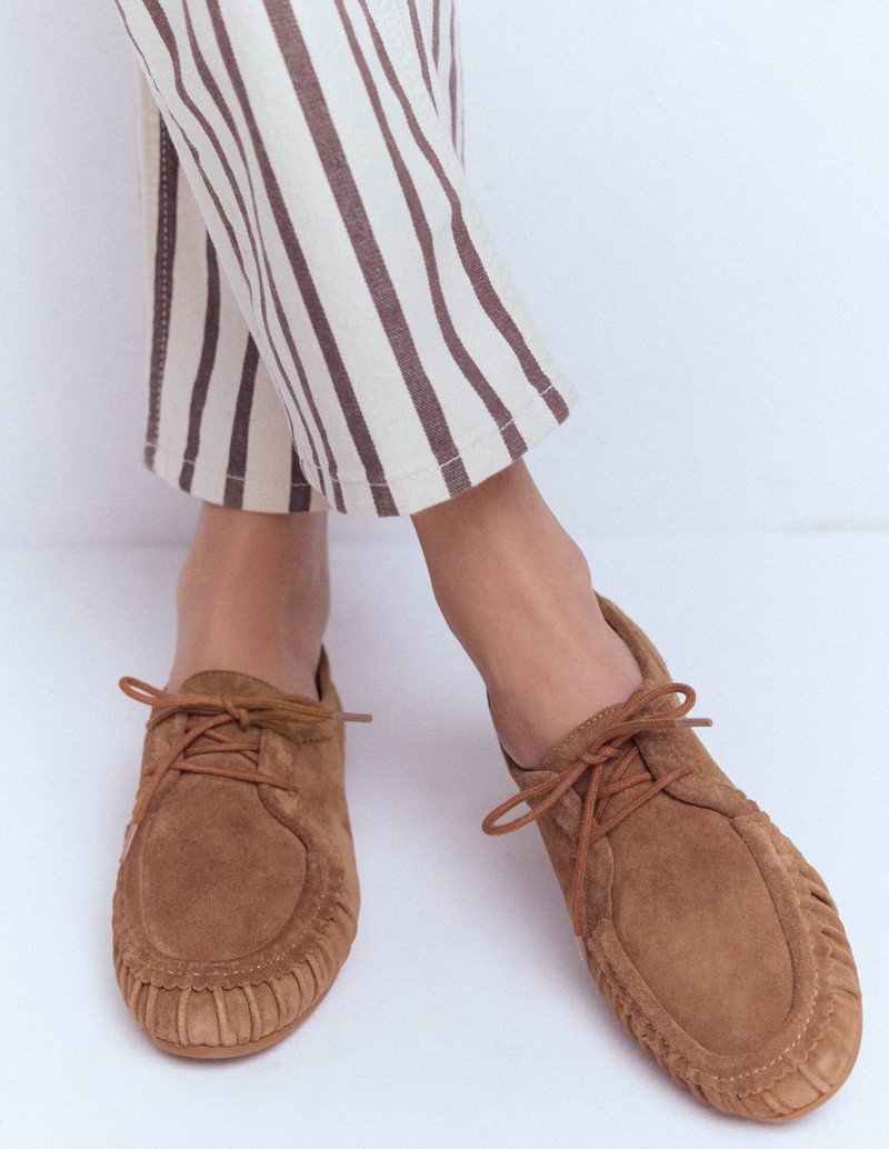 BODEN Soft Boat Shoes-Tan outlook