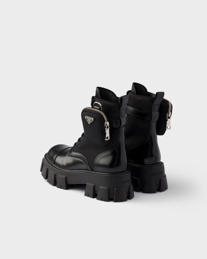 Monolith leather and Re-Nylon booties with pouch 4