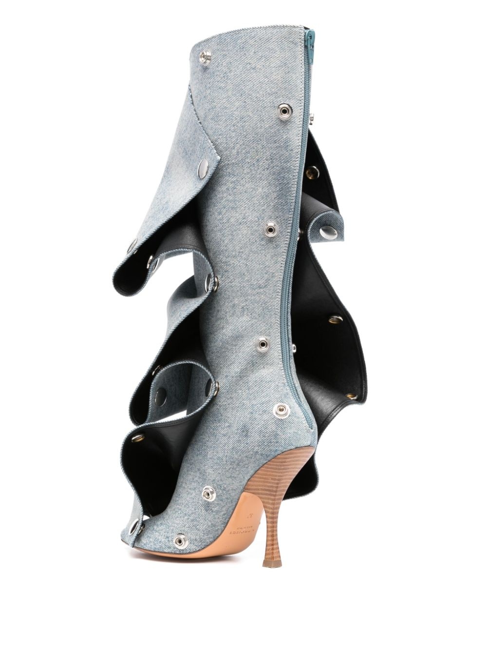 appliqué-detail denim boots - 3