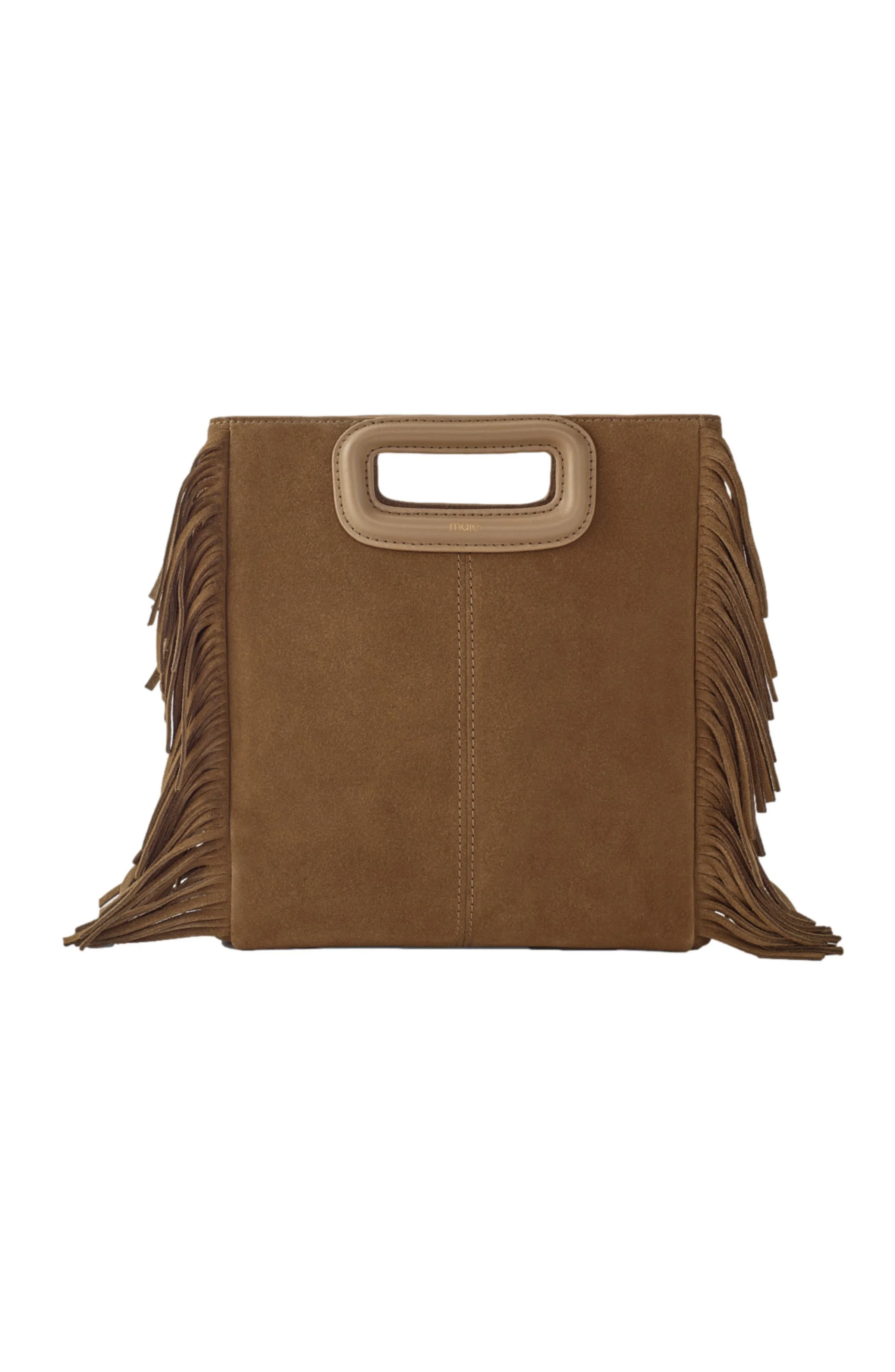 maje Fringed M bag in suede in Camel at Nordstrom - 1