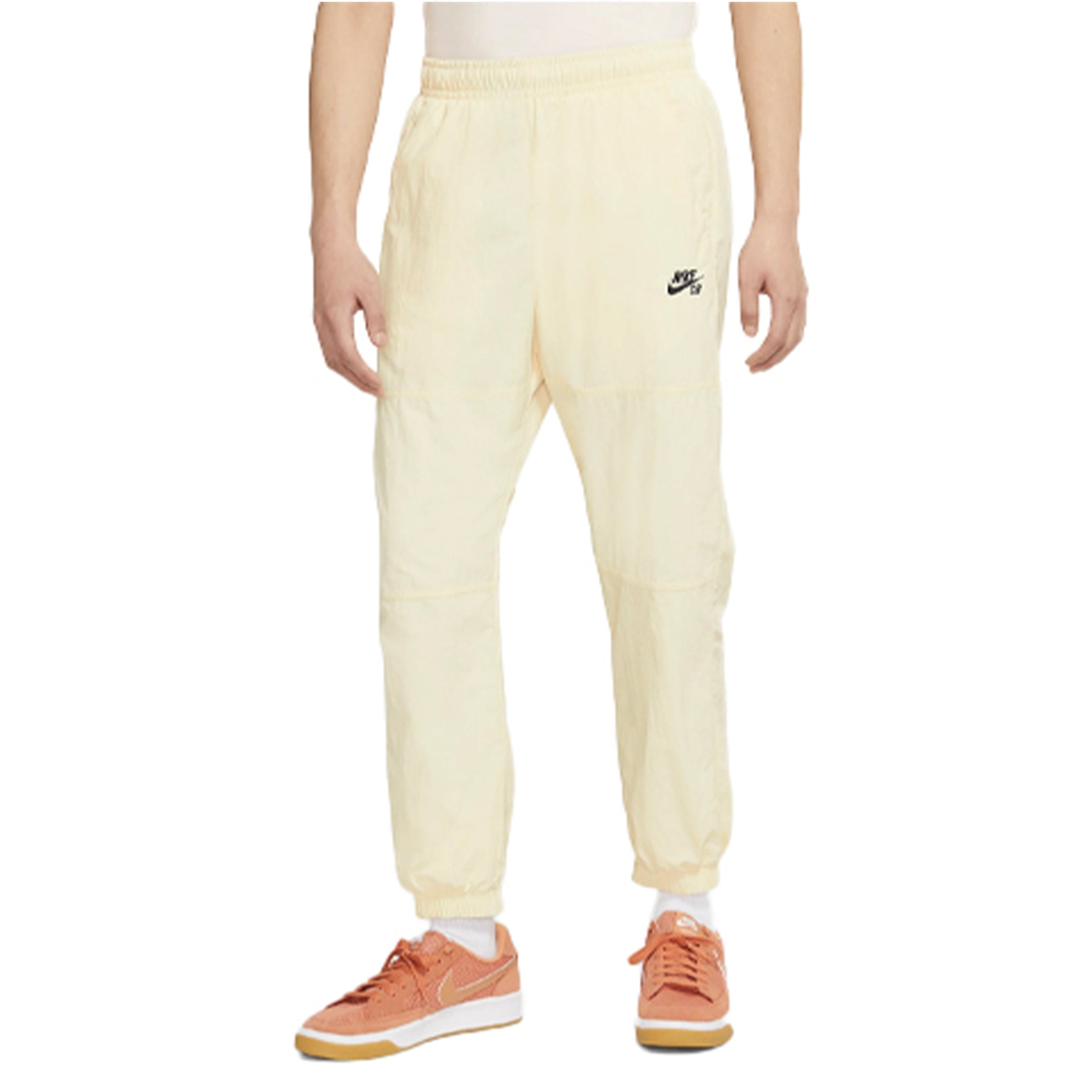 Men's Nike Logo Pattern Loose Bundle Feet Sports Pants/Trousers/Joggers Beige CW7716-113 - 3