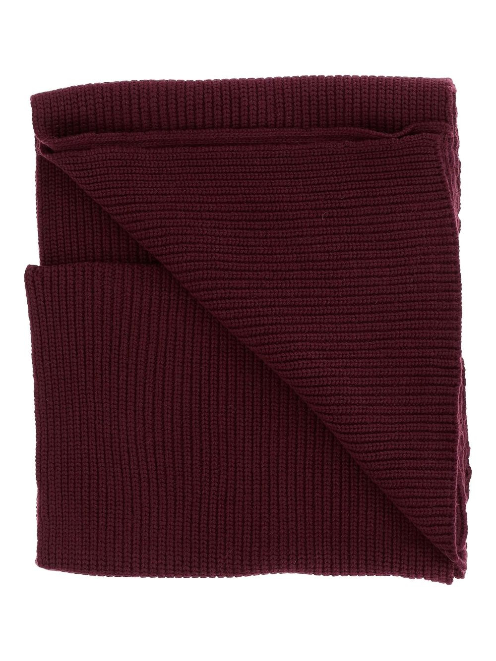 ribbed logo-patch scarf - 2