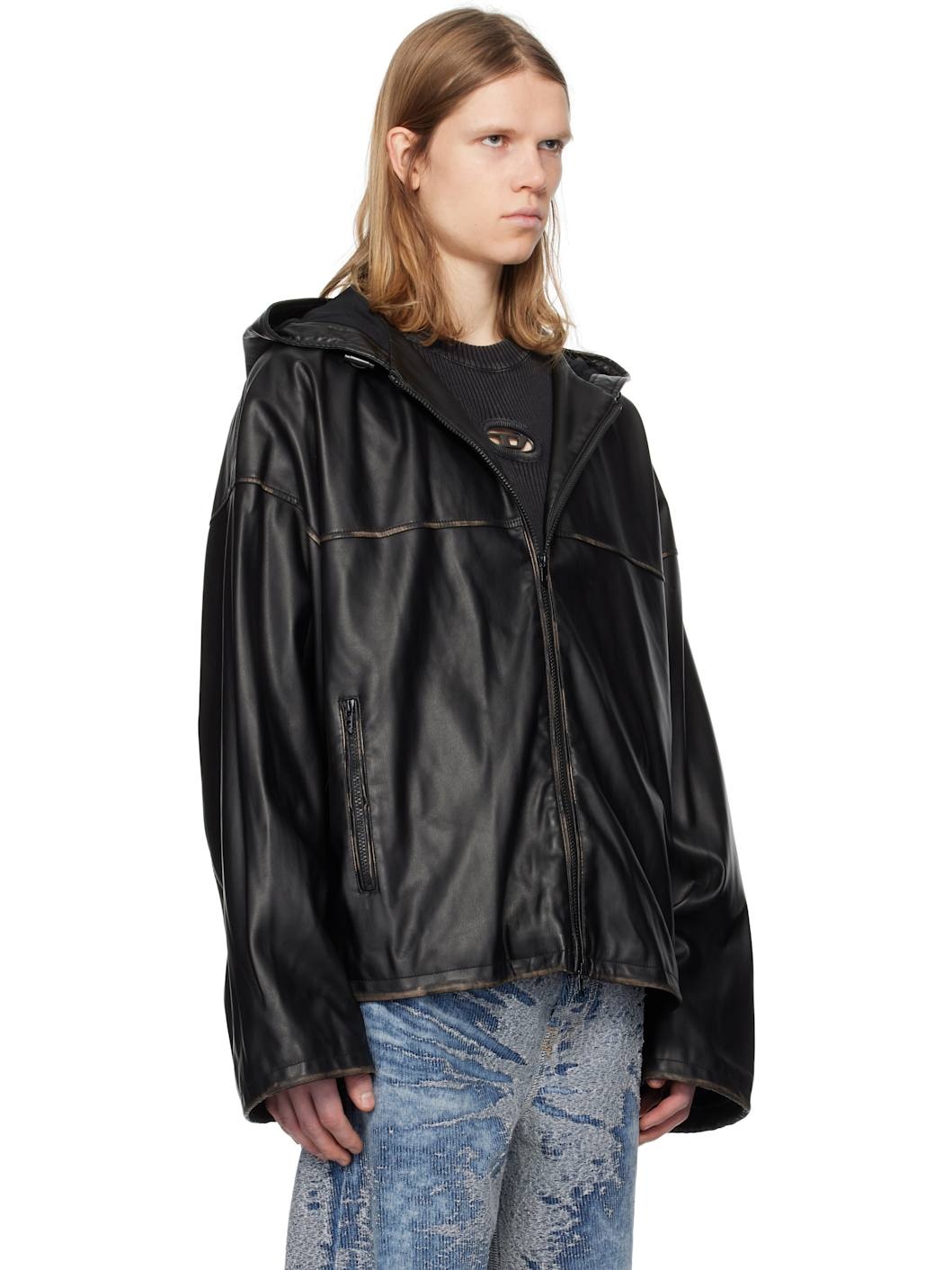 Black J-Antil Faux-Leather Jacket - 2