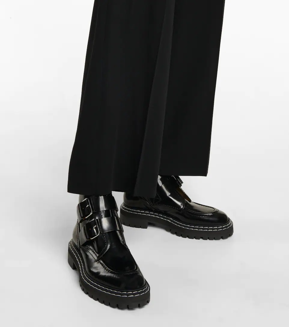 Leather biker boots - 4