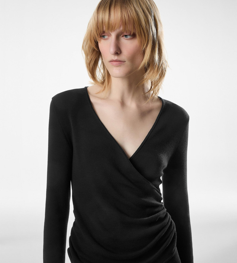 TOM FORD LONG SLEEVE WRAP WOOL JUMPSUIT outlook