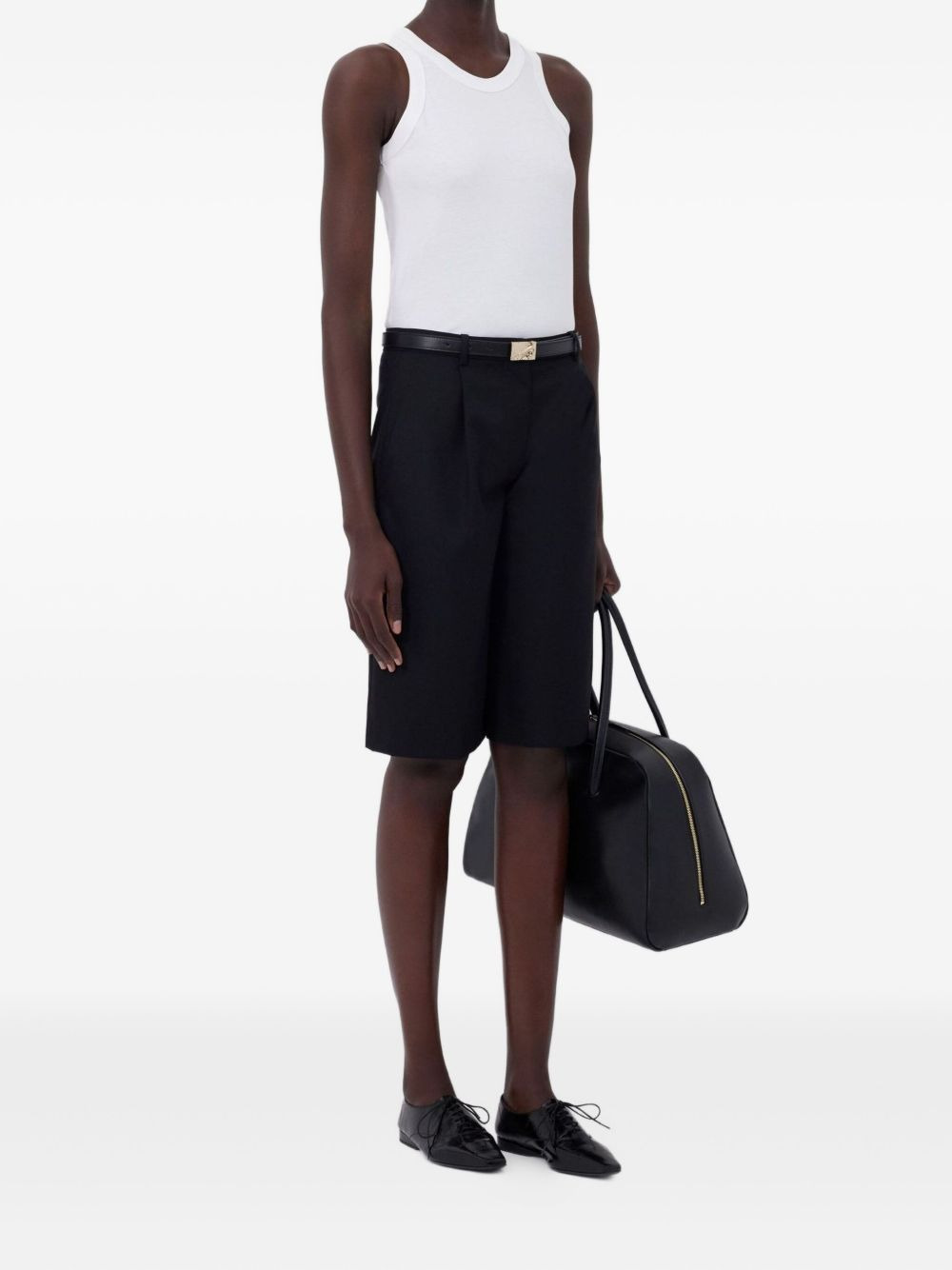 pleated wool shorts - 4
