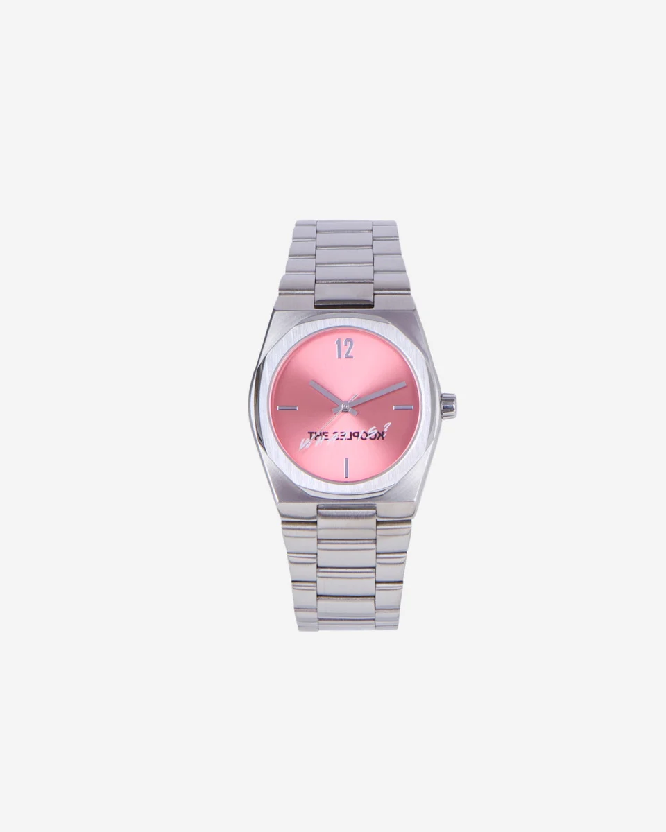 WHAT IS SILVER WATCH WITH PINK DIAL - 1