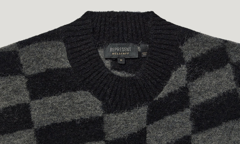 BELSTAFF X REPRESENT CHECKERBOARD KNIT SWEATER 3