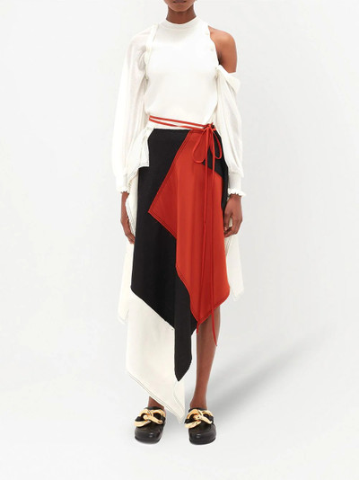 JW Anderson patchwork-design asymmetrical skirt outlook