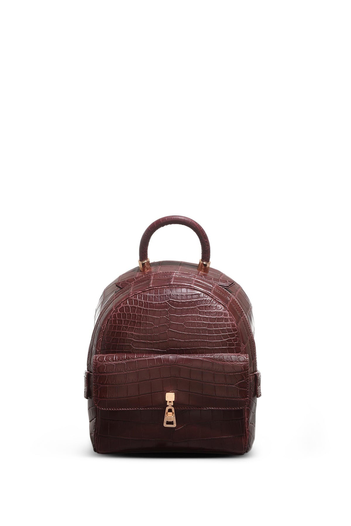 Mini Billie Backpack in Bordeaux Crocodile Leather - 2
