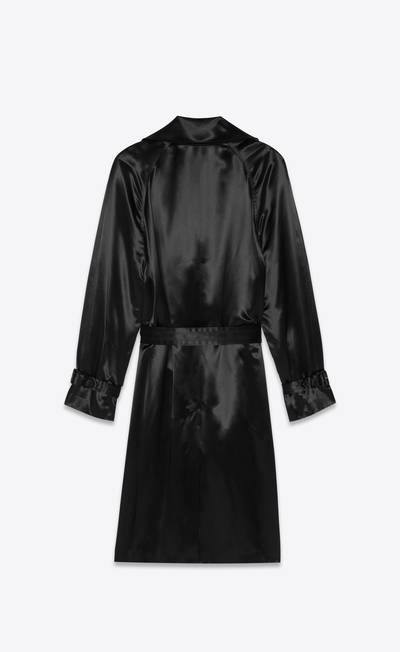 SAINT LAURENT oversized double-breasted trench coat in satin outlook