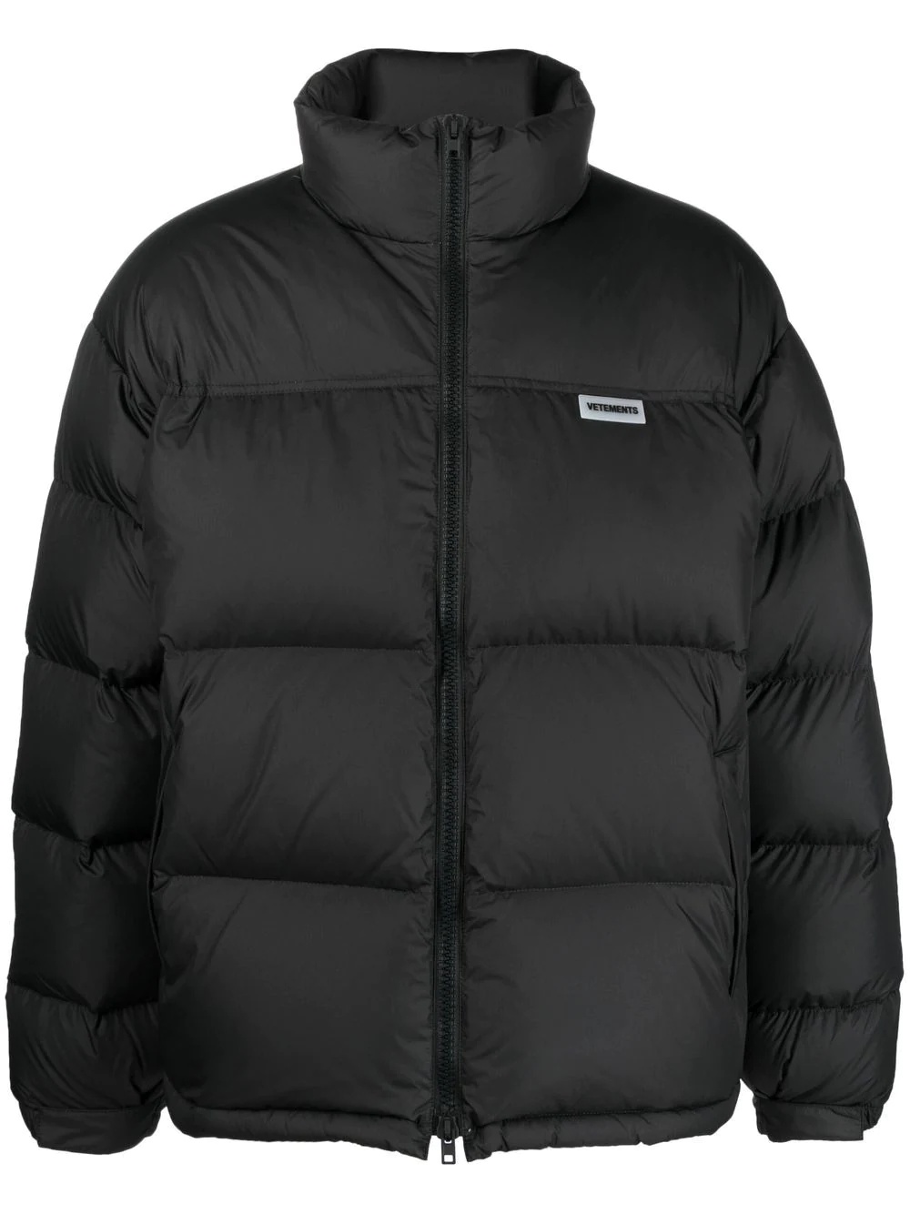 logo-print puffer jacket - 1