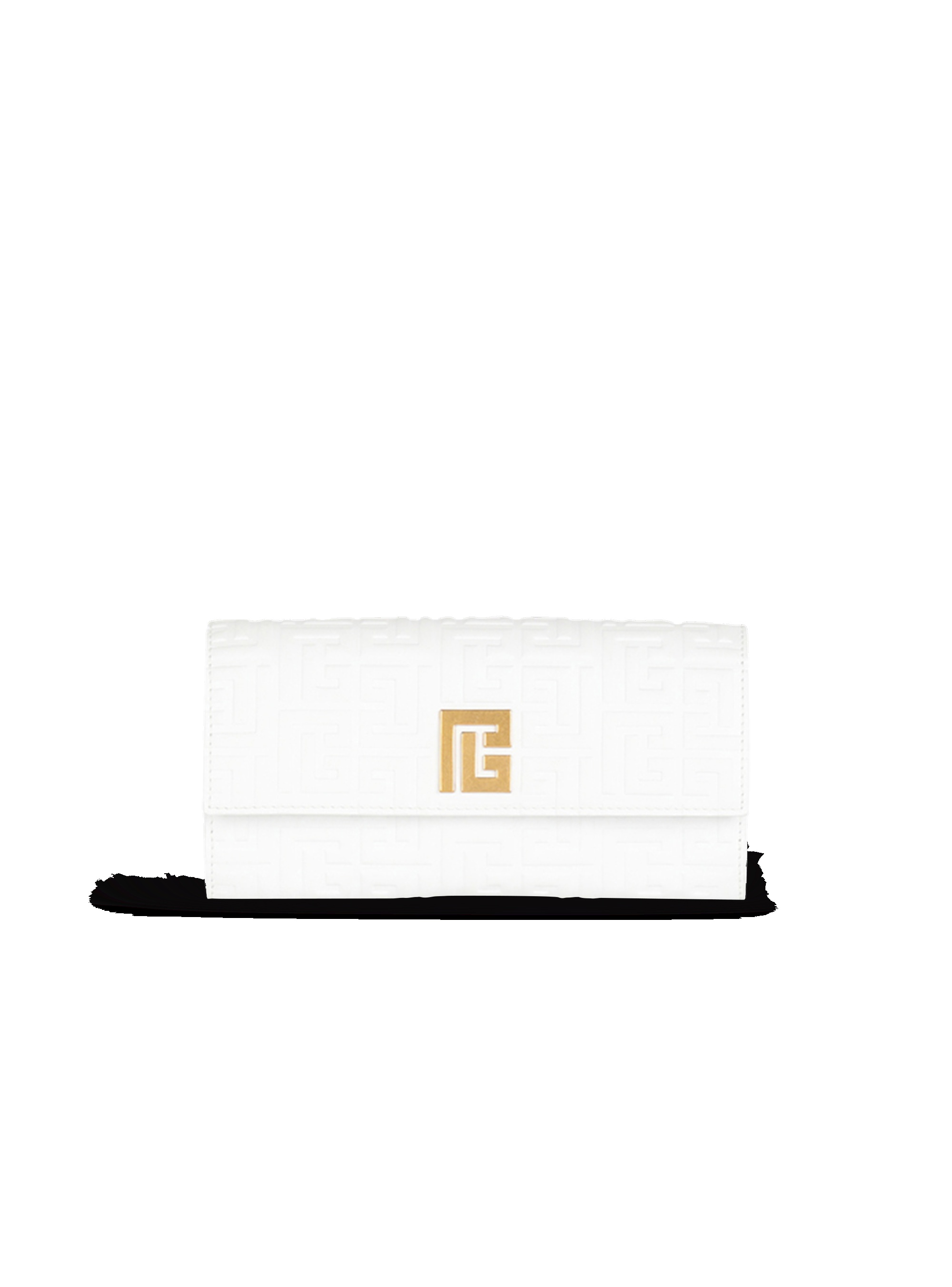 Debossed leather chain 1945 wallet with Balmain monogram - 1