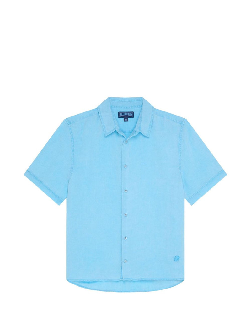 turtle-embroidered short-sleeve shirt 1