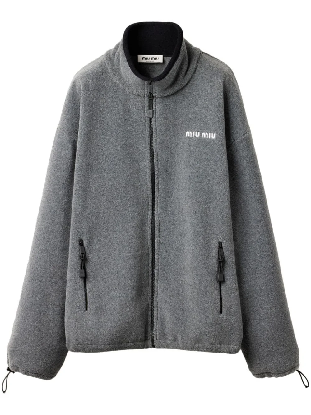 logo-embroidered fleece sweatshirt - 1
