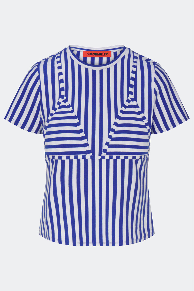 SIMONMILLER Kini Striped Tee In Blue Stripe outlook