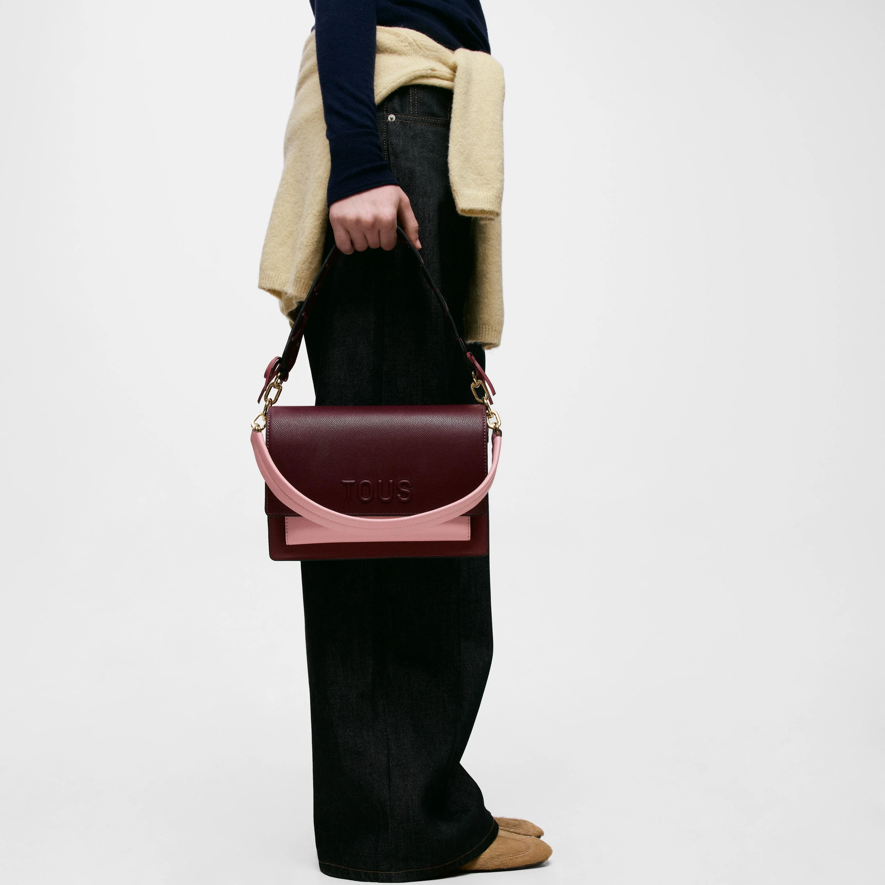 Medium burgundy Crossbody bag TOUS Audree Saffiano - 1