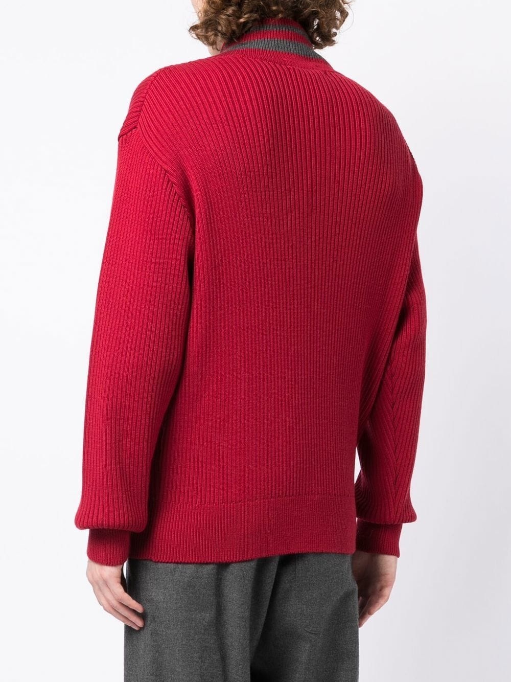 contrast-trimmed wool jumper - 4