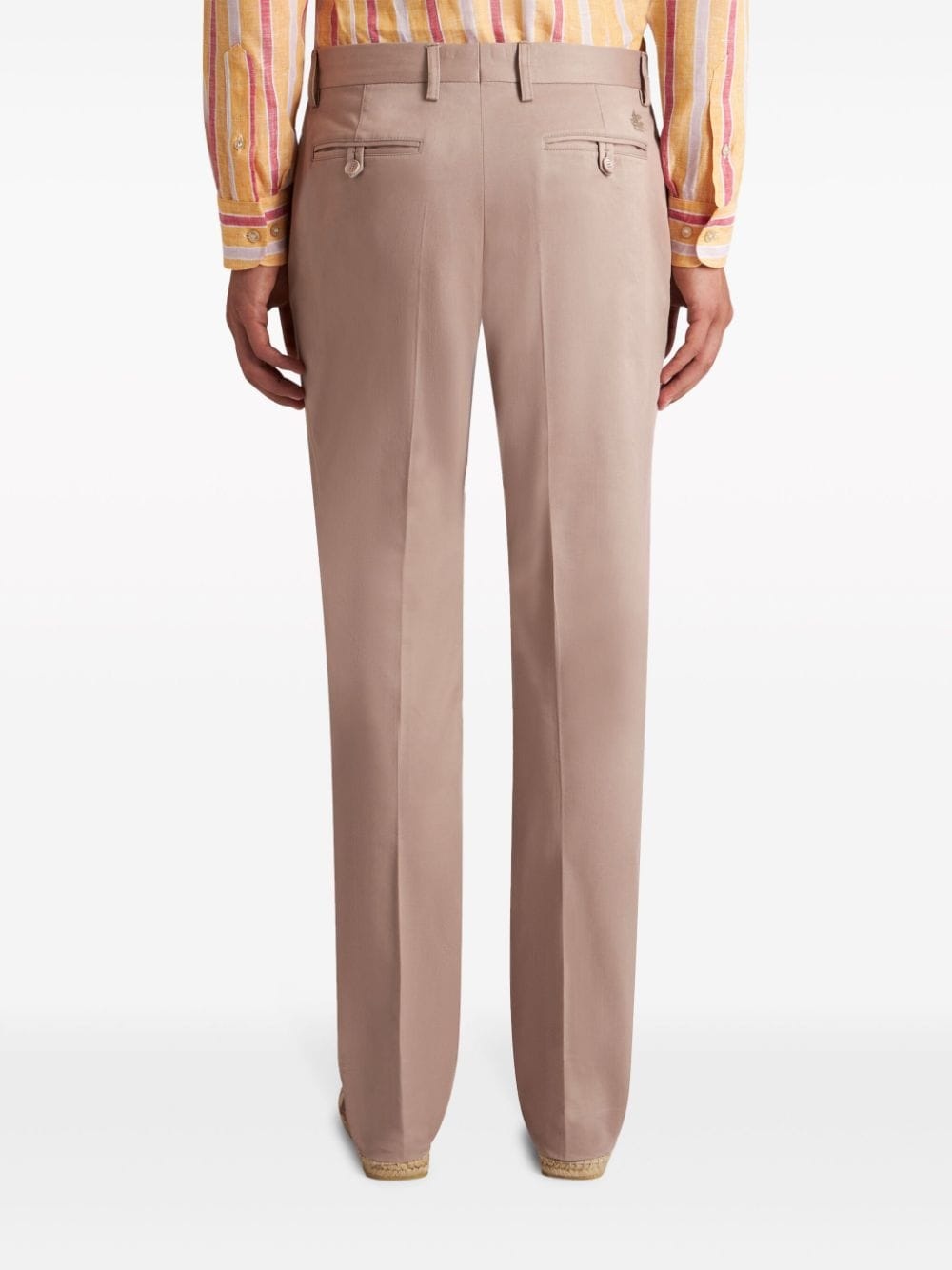 Pegaso-embroidered chino trousers - 4