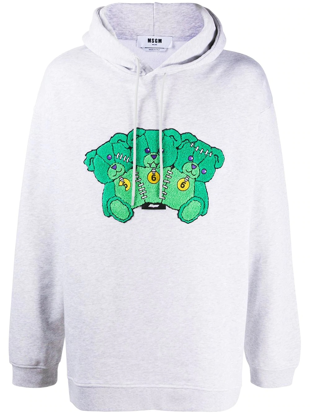 teddy-embroidery hoodie - 1