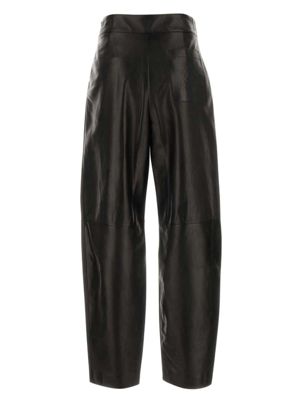 leather straight-leg trousers - 2