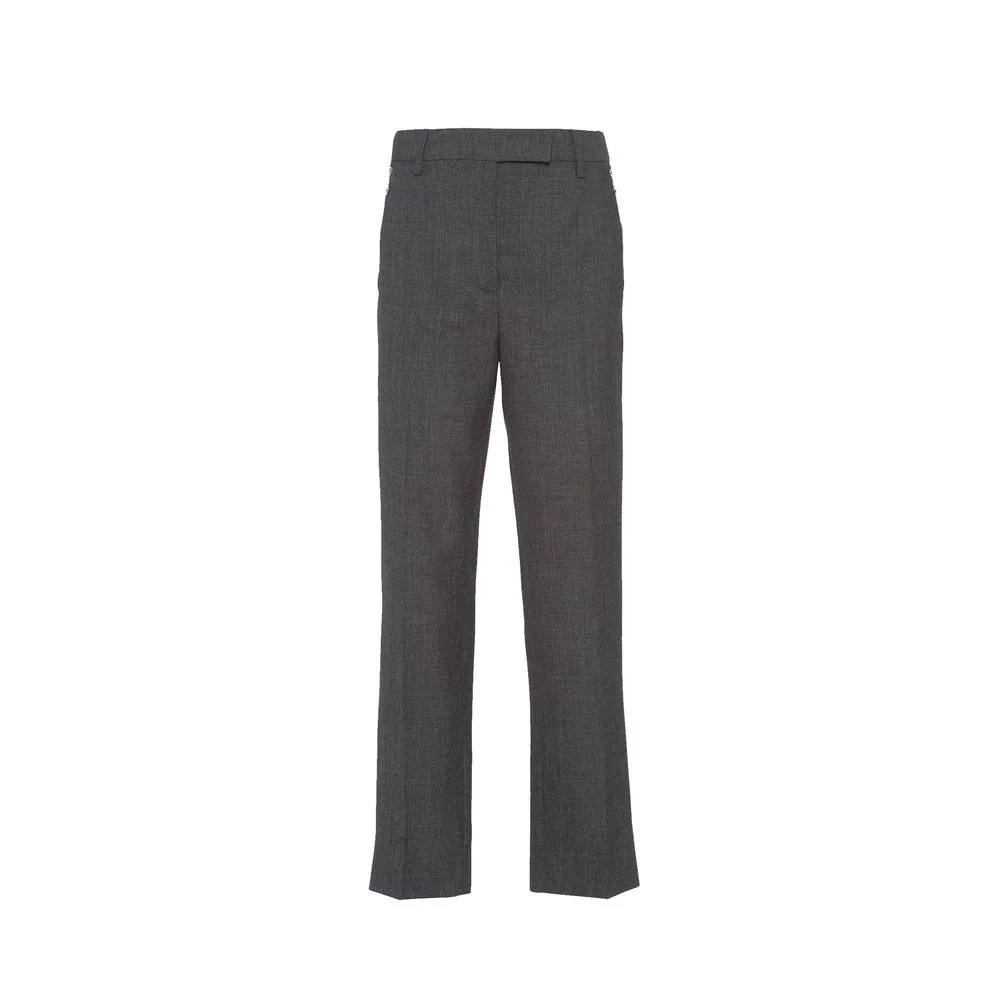 Prada Virgin Wool Trousers — Gray - 1