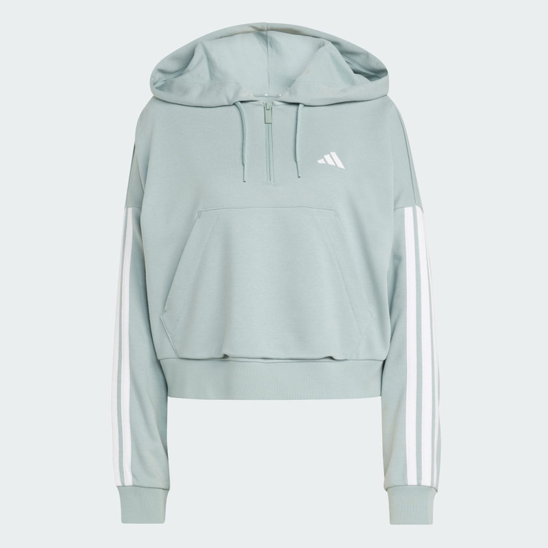 Essentials 3-Stripes French Terry Quarter-Zip Hoodie 1