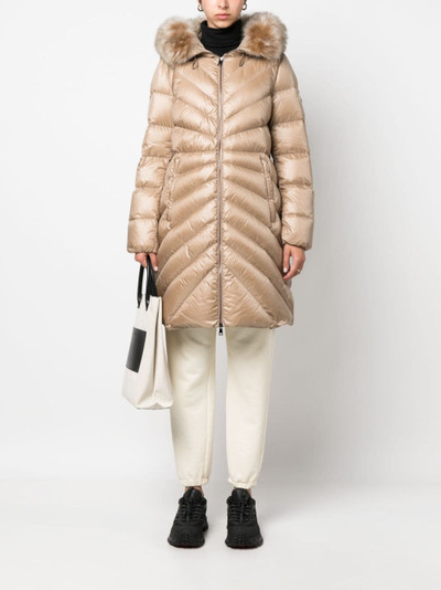 Moncler contrast-collar quilted coat outlook