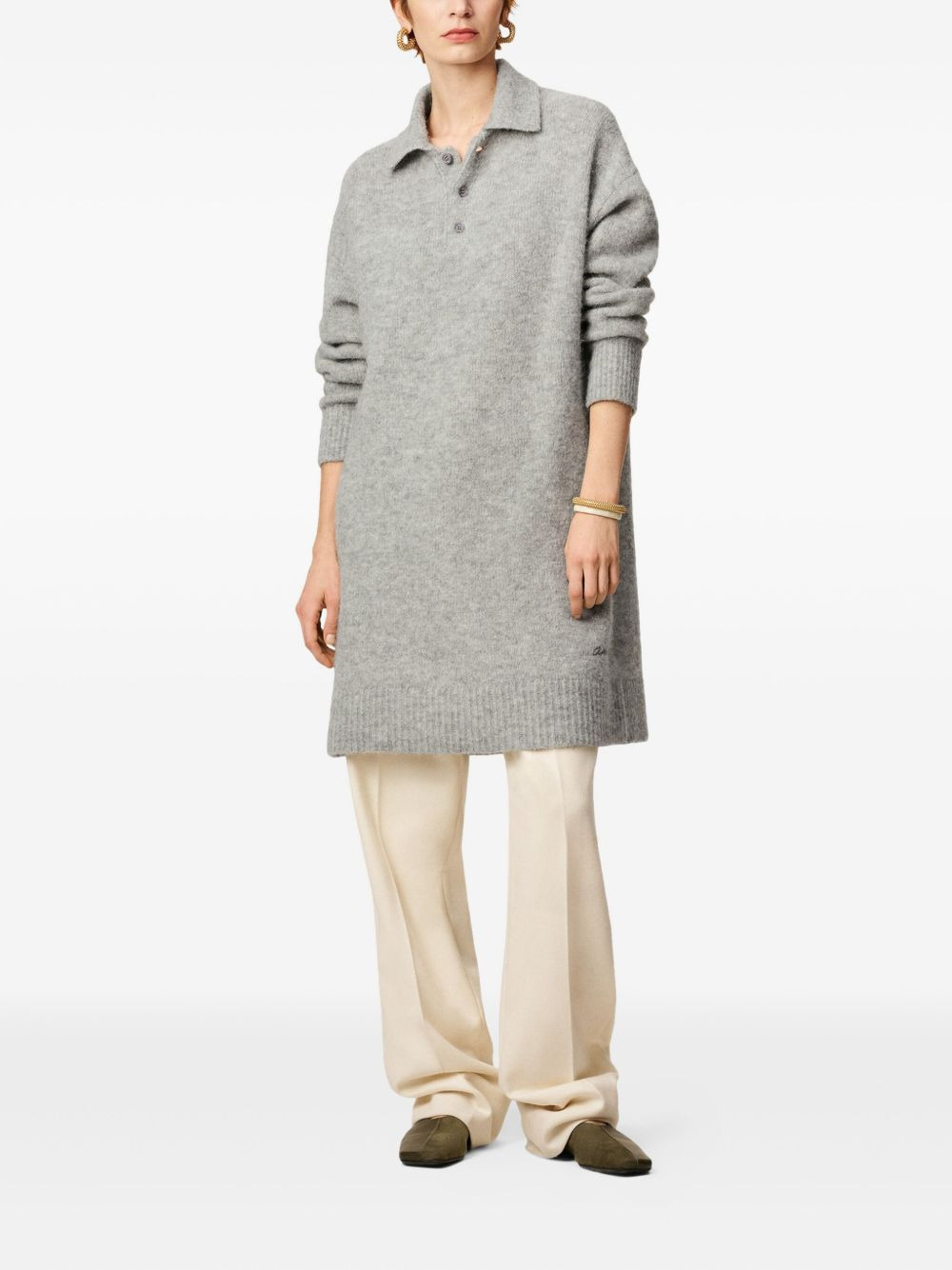 polo-collar knitted dress - 2