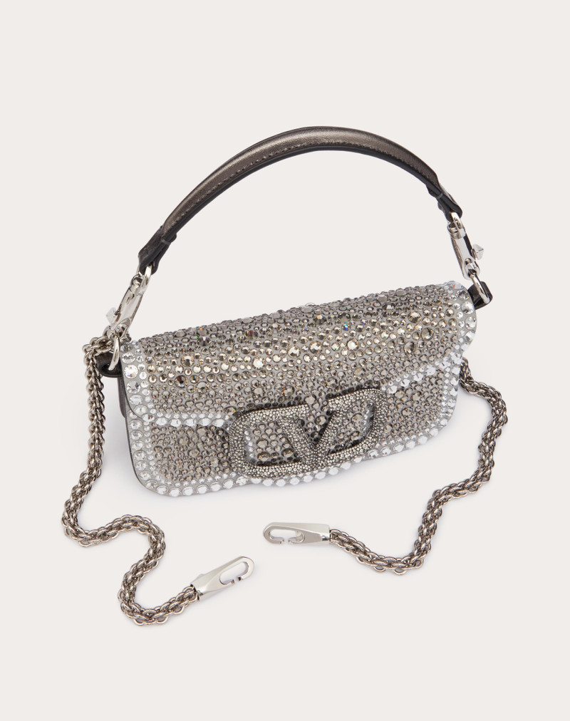 SMALL VALENTINO GARAVANI LOCÒ SHOULDER BAG WITH RHINESTONES 5