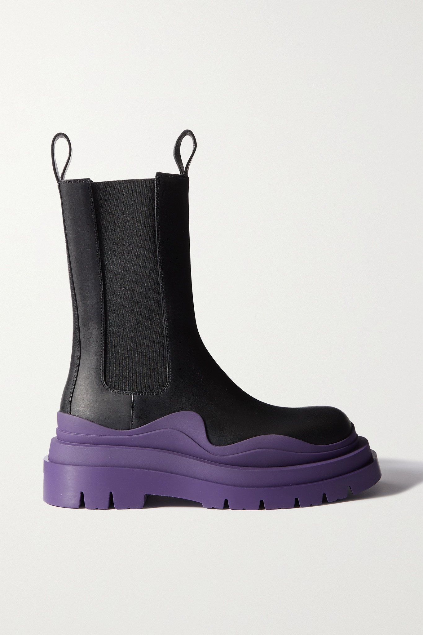 Tire rubber-trimmed leather Chelsea boots - 1